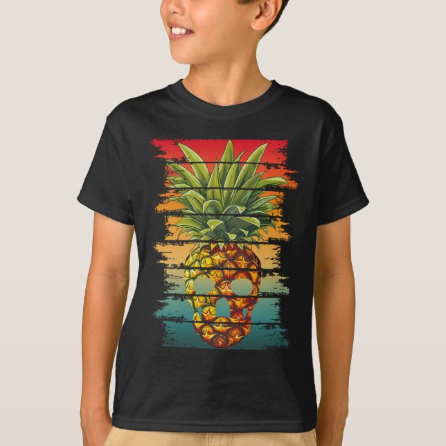 Vintage Pineapple Skull  T-Shirt (Front)