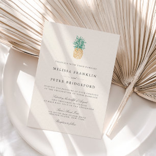 Vintage Pineapple Wedding Invitation