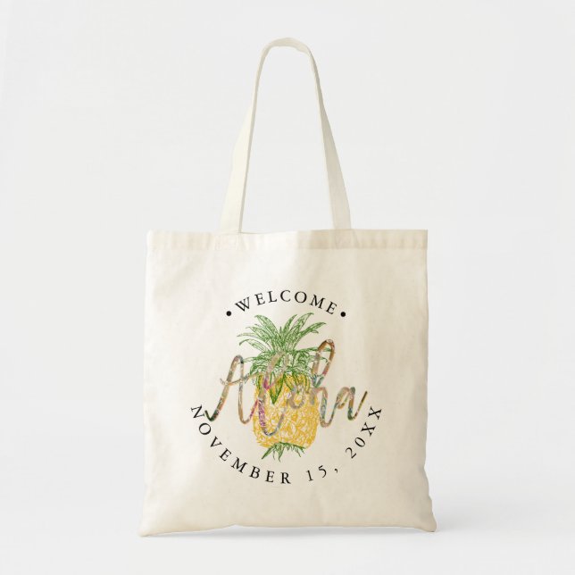 Vintage Pineapple Welcome Gift Tote Bag (Front)