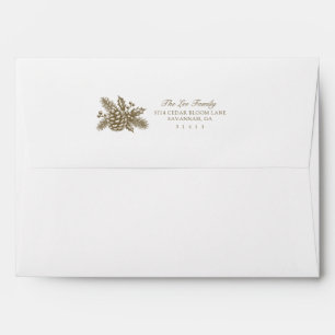 Vintage Pinecone Christmas Holiday - Brown Envelope