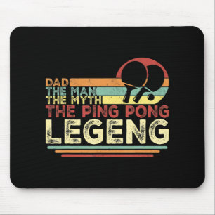 Vintage Ping Pong Dad Ping Pong Playing Tee Fathe Mouse Pad