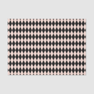 Vintage Pink and Black Harlequin Pattern  Tissue Paper