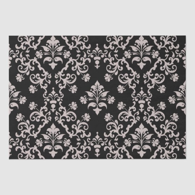 Vintage Pink and Black Wrapping Paper (Front)
