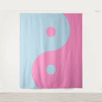 Vintage Pink And Blue Yin Yang