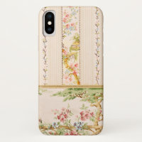Vintage Pink and Green Chinoiserie Floral