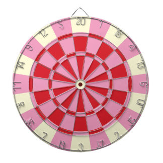 Vintage Pink And Red Dartboard