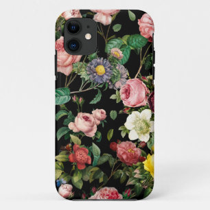 Vintage pink and red rose garden pattern Case-Mate iPhone case