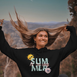 Vintage pink and Teal flower Summer is coming  Hoodie