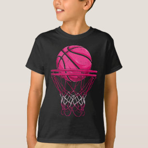 Vintage Pink Basketball Desgin For Women Girl T-Shirt