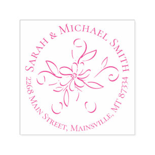 Vintage Pink Birth Announcement Girl Self-inking S Stamp