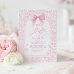 Vintage Pink Bow Floral Toile Elegant Baby Shower Invitation<br><div class="desc">This charming baby shower invitation features a soft blush pink palette and a romantic storybook-inspired illustration style, perfectly aligned with the nostalgic and heirloom aesthetics trending this year. The design centers around a delicate watercolor bow, creating a sweet focal point that reflects the playful femininity of the Coquette aesthetic—a style...</div>
