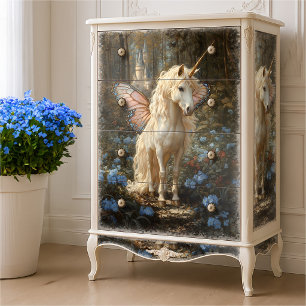 Vintage Pink Butterfly Fairy Horse Decoupage Craft Tissue Paper