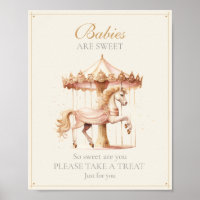 Vintage Pink Carousel Horse Babies are Sweet