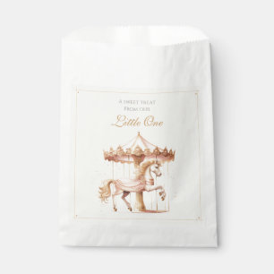 Vintage Pink Carousel Horse Watercolor Baby Shower Favour Bags