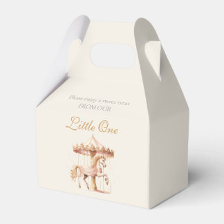Vintage Pink Carousel Horse Watercolor Baby Shower Favour Box