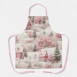 Vintage Pink Christmas Apron