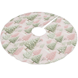 Vintage Pink Christmas  Brushed Polyester Tree Skirt
