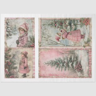 Vintage Pink Christmas Tissue Paper