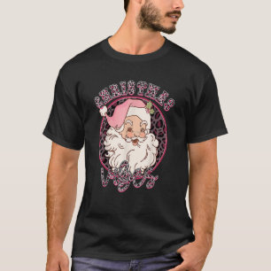 Vintage Pink Christmas Vibes  Pink Santa Claus T-Shirt