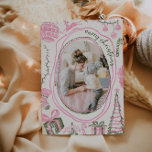 Vintage Pink Christmas Watercolor Family Photo Holiday Card<br><div class="desc">Send a festive dose of nostalgia with this vintage-inspired Christmas card featuring hand-drawn watercolor frames,  playful doodles,  and a darling coquette-style pink border. With room for multiple family photos,  this design blends retro charm with modern flair—perfect for sharing your year’s favourite memories in a fun,  stylish way</div>