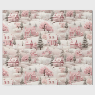 Vintage Pink Christmas Wrapping Paper
