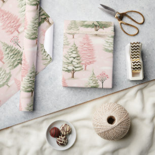Vintage Pink Christmas Wrapping Paper