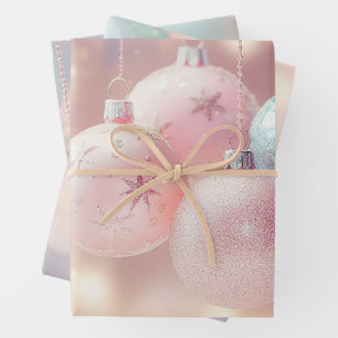 Vintage Pink Christmas  Wrapping Paper Sheet