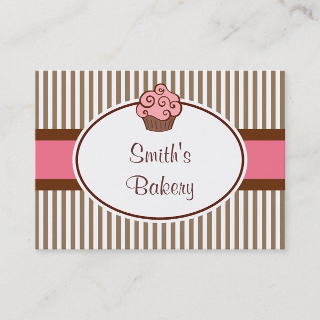 Vintage Pink Cupcake Business Card (Front)