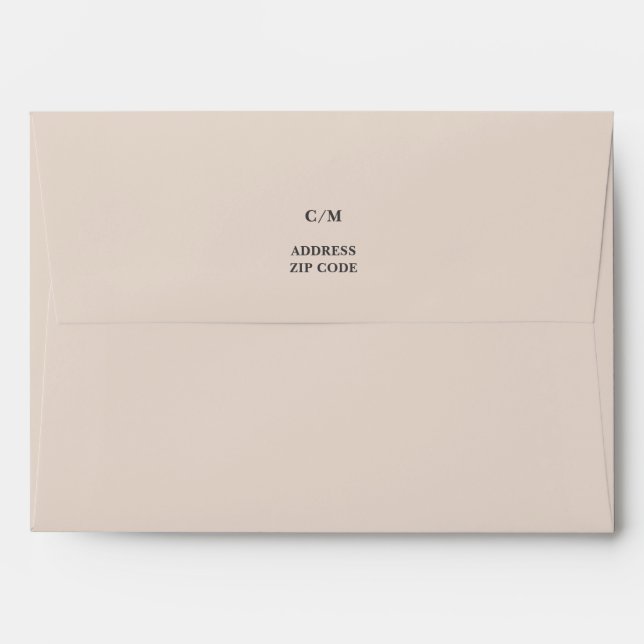 Vintage Pink Custom Wedding Envelope (Back (Top Flap))