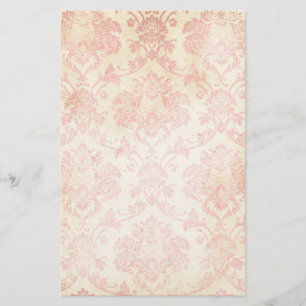 Vintage Pink Damask Stationery
