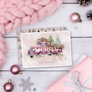 Vintage Pink Farm Truck Christmas Tree