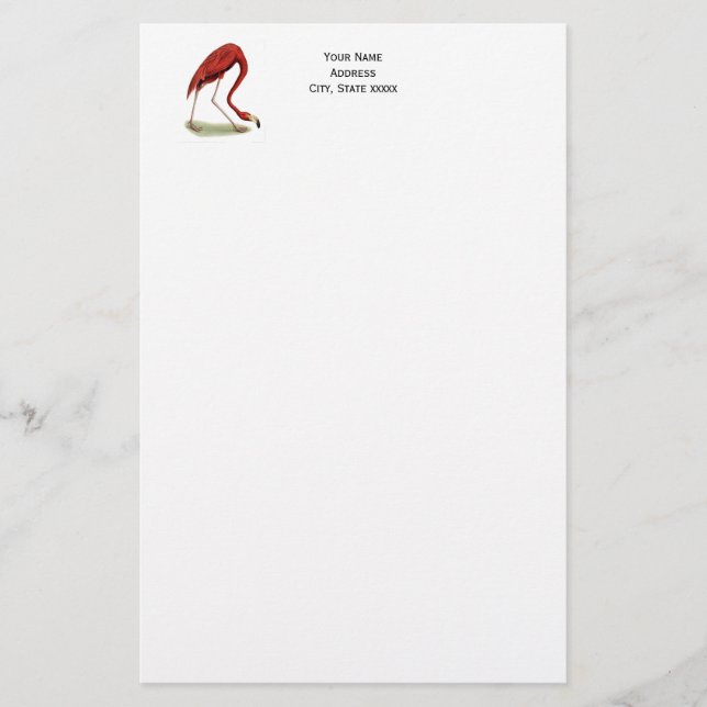 Vintage Pink Flamingo #1 Stationery (Front)