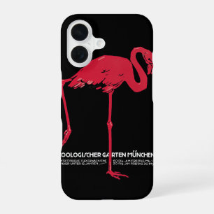 Vintage Pink Flamingo Bird at Germany Munich Zoo iPhone 16 Case