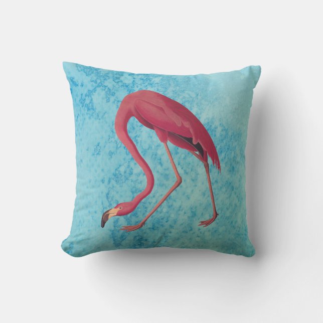 Vintage Pink Flamingo Cushion (Front)