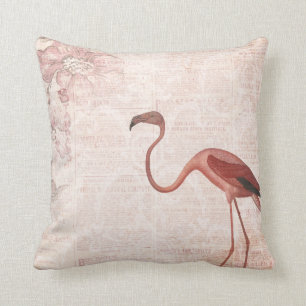 Vintage Pink Flamingo Cushion
