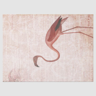 Vintage Pink Flamingo Decoupage Tissue Paper