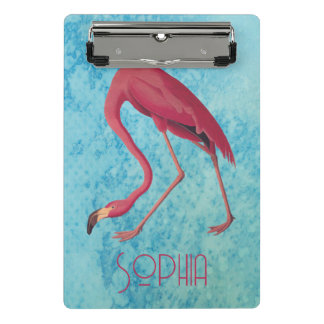 Vintage Pink Flamingo Mini Clipboard
