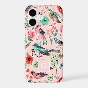 Vintage Pink Floral Birds Botanical Phone Case