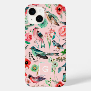 Vintage Pink Floral Birds Botanical Phone Case