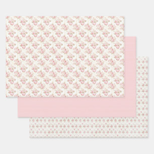 Vintage Pink Floral Coquette Wrapping Paper