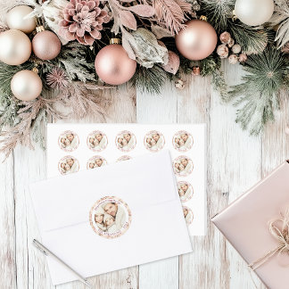 Vintage Pink Floral Customisable Flat Classic Round Sticker