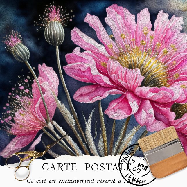 Vintage Pink Floral Decoupage  Tissue Paper (Creator Uploaded)