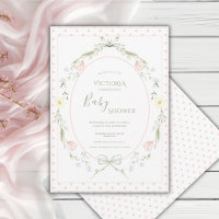 Vintage Pink Floral Elegant Baby Shower