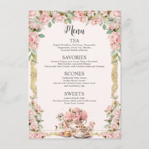 Vintage Pink Floral High Tea Party Baby Shower Card