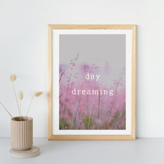 Vintage pink floral poster motivation quote 