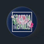 Vintage Pink Floral Rose Grandpa of The Bride 6 Cm Round Badge<br><div class="desc">Vintage rose and pink floral design for engagement party, rehearsal dinner, bridal shower or bachelorette party. Sweet chic flower wedding merchandise for the bride, her family and friends. Perfect for a fun night out with the bride, maid of honour, bridesmaid, bestfriends and the whole wedding crew. Celebrate being engaged and...</div>