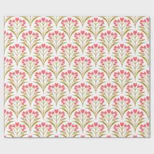 Vintage Pink Floral Seamless Pattern Shabby Chic Wrapping Paper