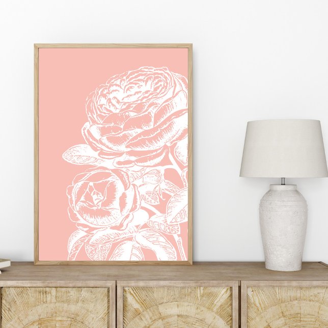Vintage Pink Flower Art Pretty Botanical Poster (Creator Uploaded)