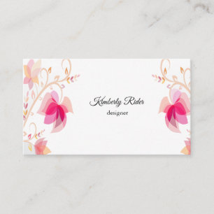 Vintage Pink Flowers Business Card