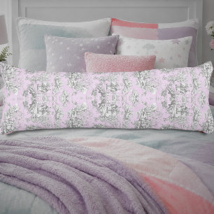 Vintage Pink French Toile Floral Bridal Shower Body Cushion